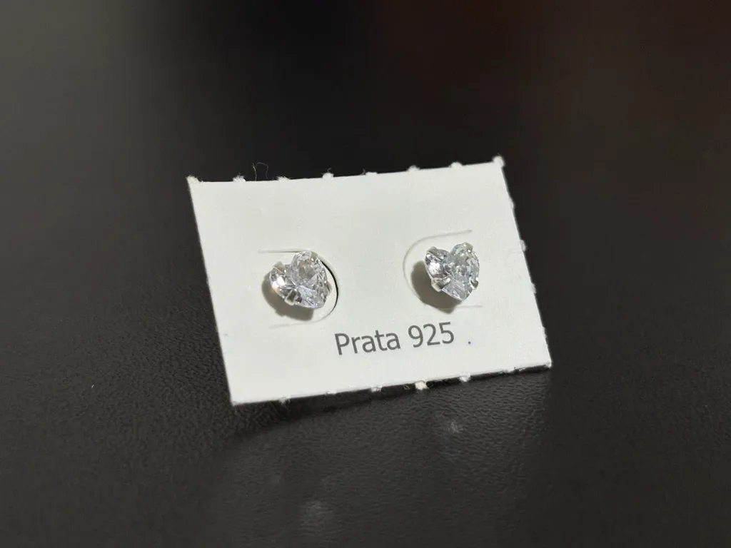 Brinco Coração Zircônia Prata 925